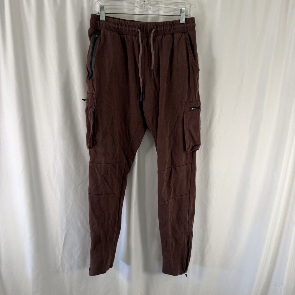 ASRV Joggers Women's Large Red Pull On Drawstring Zip Cargo Pockets